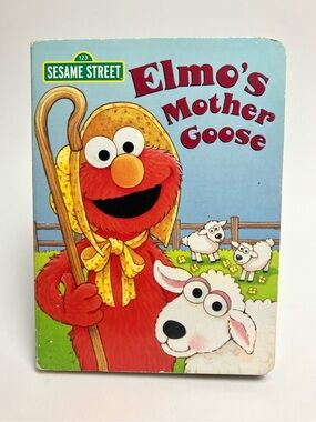 Vintage Sesame Street Elmo's Mother Goose Board Book 2000 Baby Educational Toy